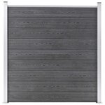 vidaXL Ensemble de clôture WPC 1 Carré + 1 Incliné 273x186 cm Gris