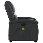 vidaXL Fauteuil inclinable de massage électrique noir cuir véritable