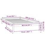 vidaXL Cadre de lit à LED marron miel 75x190 cm petit simple bois