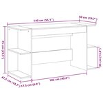 Bureau table poste de travail meuble d'ordinateur informatique étude 140 x 50 x 75 cm bois d'ingénierie noir 02_0023911