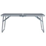 vidaXL Table pliable de camping Gris Aluminium 60x40 cm