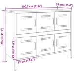 vidaXL Buffet blanc 100 5x39x79 cm acier laminé à froid