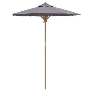 vidaXL Parasol de jardin Gris foncé Ø 270 x 260 cm Bambou