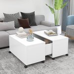 vidaXL Table basse Blanc 75x75x38 cm Aggloméré