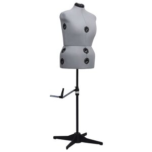 vidaXL Mannequin de robe ajustable pour femme Gris L Taille 44-50