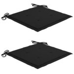 vidaXL Chaise à bascule avec coussin noir Bois de teck solide