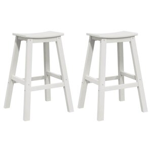 vidaXL Tabouret de bar 2 Pièces Blanc 52 x 43 x 73.5cm HDPE