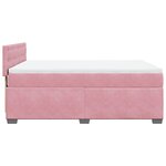 vidaXL Sommier à lattes de lit avec matelas Rose 160x200 cm Velours