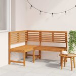 vidaXL Banc d'angle de jardin 140 cm Bois solide d'acacia