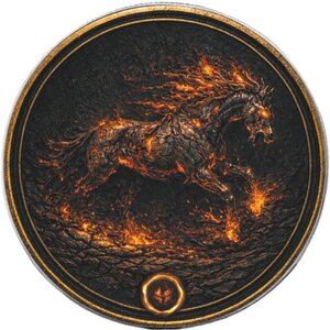 Monnaie CHAOS Burning Horse Five Horses Of Fire 1 Oz Argent 1$ USA 2026 (PRÉCOMMANDE)