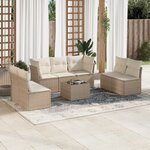 vidaXL Salon de jardin avec coussins 8 Pièces beige résine tressée