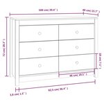 vidaXL Armoire latérale Marron Miel 100x40x72 cm Bois de pin massif
