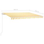 vidaXL Auvent manuel rétractable avec LED 400x350 cm Jaune et blanc