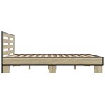 vidaXL Cadre de lit chêne sonoma 180x200 cm bois d'ingénierie et métal