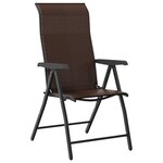 vidaXL Chaises pliables de jardin lot de 2 marron résine tressée