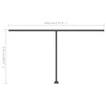vidaXL Auvent manuel rétractable sur pied 400x300 cm Crème