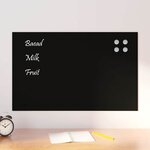 vidaXL Tableau noir magnétique mural Noir 80x50 cm Verre trempé