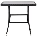 vidaXL Table de jardin Noir 80x80x74 cm Résine tressée