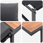 Set de salle à manger de jardin 2 pièces avec siège simple et coussins anthracite