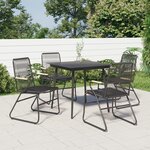 vidaXL Chaises de jardin lot de 4 noir 58x59x85 5 cm rotin PVC