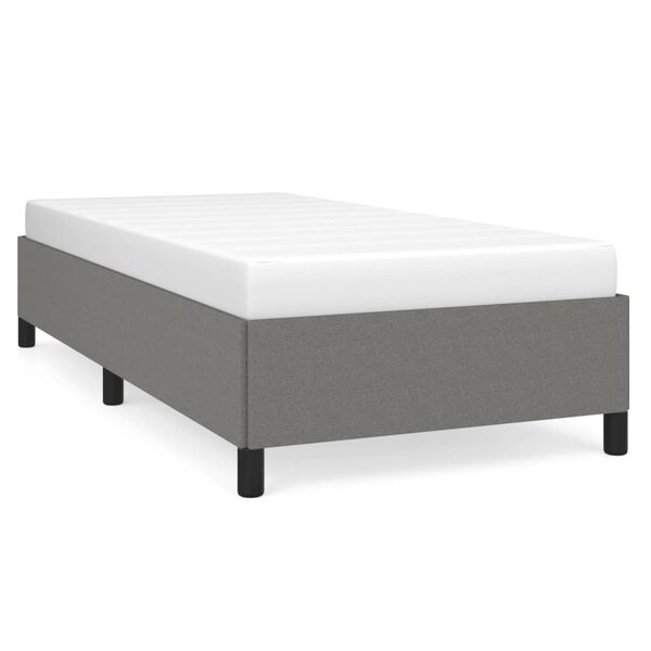 vidaXL Cadre de lit Gris foncé 90x200 cm Tissu