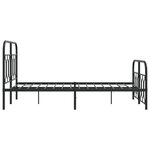 vidaXL Cadre de lit métal avec tête de lit/pied de lit noir 120x190 cm