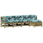 vidaXL Salon de jardin 5 Pièces avec coussins bois de pin imprégné