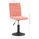 vidaXL Chaises pivotantes à manger lot de 2 rose velours