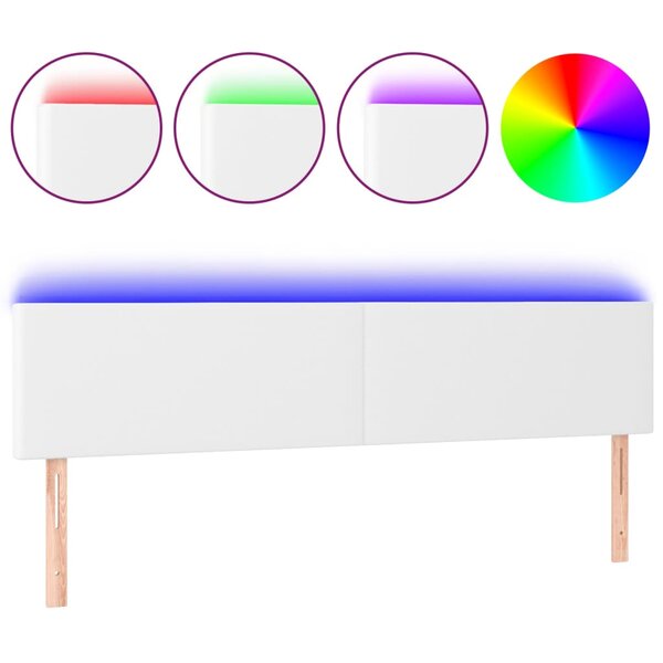 vidaXL Tête de lit à LED Blanc 180x5x78/88 cm Similicuir