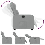 vidaXL Fauteuil inclinable électrique gris clair tissu