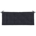 vidaXL Coussins de banc de jardin lot de 2 carreaux noir 120x50x7 cm