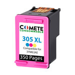 COMETE - 305XL - 1 Cartouche d'encre Compatible avec HP 305 ou 305XL - Couleur - Marque française