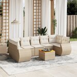 vidaXL Salon de jardin avec coussins 8 Pièces beige résine tressée