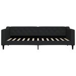 vidaXL Lit de jour avec gigogne et tiroirs noir 90x200 cm tissu