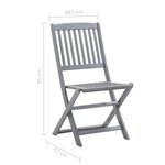 vidaXL Chaises pliables d'extérieur 6 Pièces Bois d'acacia solide