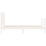vidaXL Cadre de lit avec tête de lit blanc petit simple bois massif
