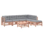 vidaXL Salon de jardin 7 Pièces avec coussins bois massif douglas