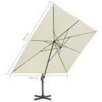 vidaXL Parasol de jardin en porte-à-faux et poteau en aluminium sable