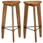 vidaXL Tabourets de bar lot de 2 bois d'acacia massif