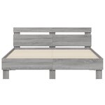 vidaXL Cadre de lit avec tête de lit sonoma gris 140x190 cm