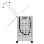 vidaXL Panier à linge avec roulettes blanc 66x35x60 cm résine tressée