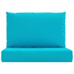 vidaXL Coussins de palette lot de 2 turquoise tissu Oxford