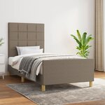 vidaXL Cadre de lit avec tête de lit Taupe 80x200 cm Tissu