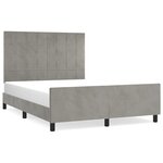 vidaXL Cadre de lit avec tête de lit Gris clair 140x190 cm Velours