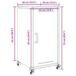 vidaXL Buffet vert olive 36x39x72 cm acier laminé à froid