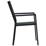 vidaXL Chaises de jardin 4 Pièces Noir PEHD Aspect de bois