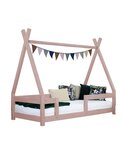 Lit cabane enfant NAKANA 120 x 200 rose pastel