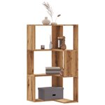 vidaXL Bibliothèque d'angle 3 niveaux chêne artisanal bois ingénierie