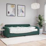 vidaXL Lit de jour avec matelas vert foncé 90x200 cm velours