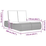 vidaXL Chaise longue double avec coussins marron résine tressée